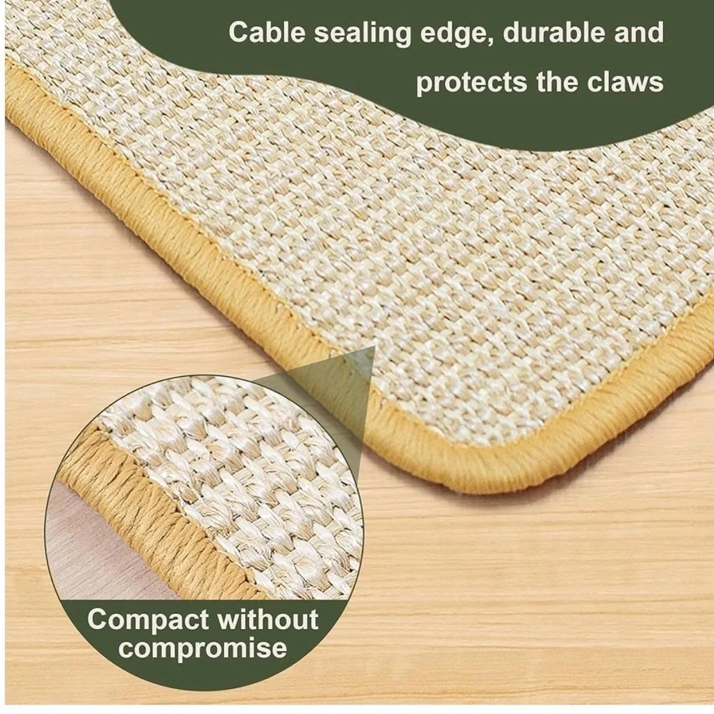 Sisal Scratching Mat, 2 Packs Natural Fabric 23.6
